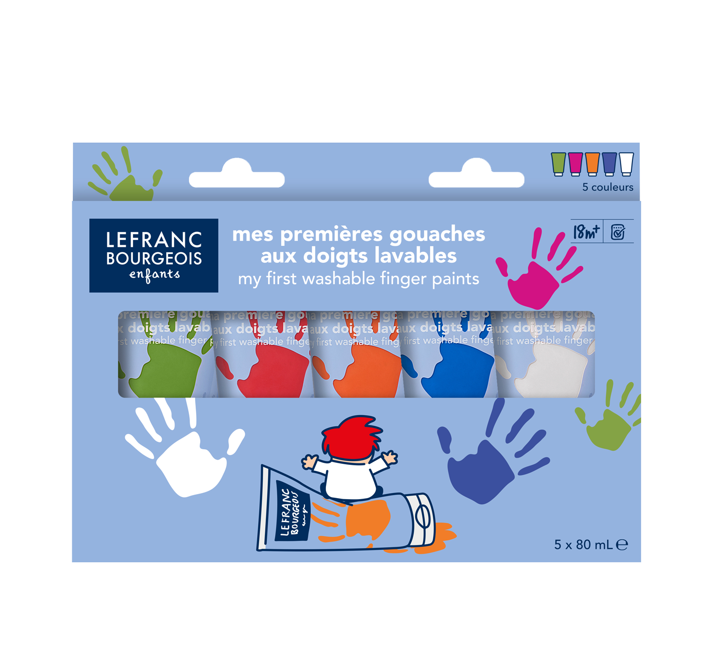 Colori a dito per bambini 5×80 ml  Lefranc & Bourgeois - Del Zotto Mawa