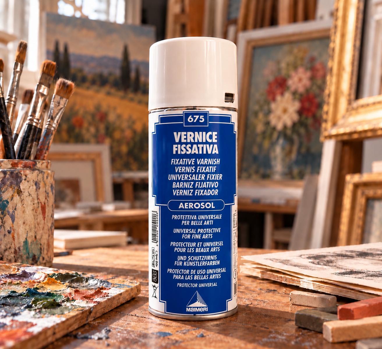 Vernice Fissativa Spray Maimeri 675 | Protettiva Universale 400ml